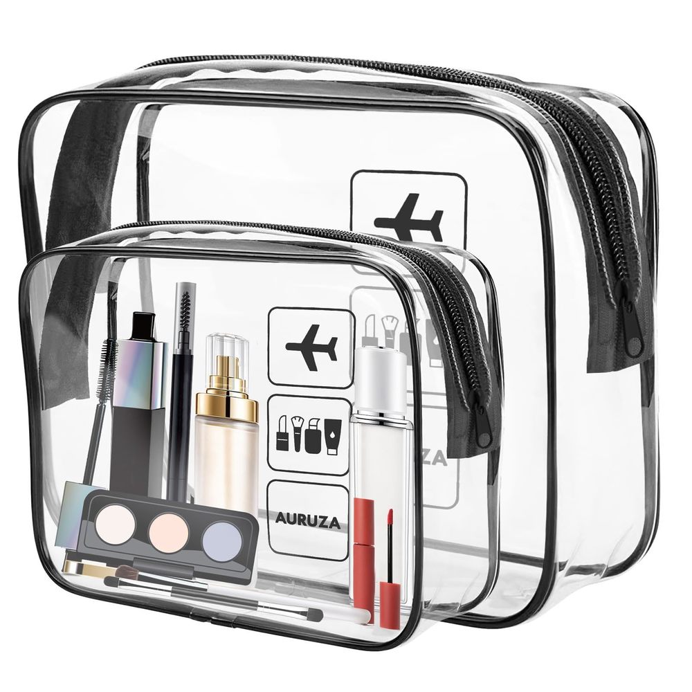 2 Pack Tsa Approved Toiletry Bag, Clear Makeup Bag,travel Cosmetic Bag With🦄